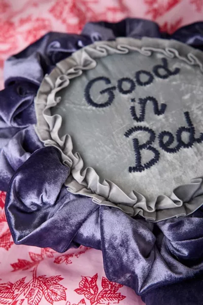 Trophy Ribbon Shape Velvet Throw Pillow