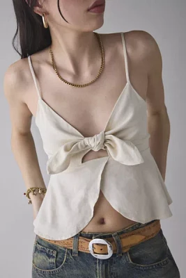 ReMADE By UO Made LA EcoVero™ Linen Tie-Front Tank Top