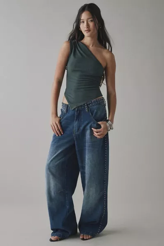 ReMADE By UO Remnants Twisted One-Shoulder Asymmetrical Top
