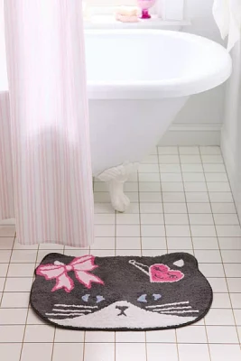 Cat Barrette Shaped Tufted Bath Mat