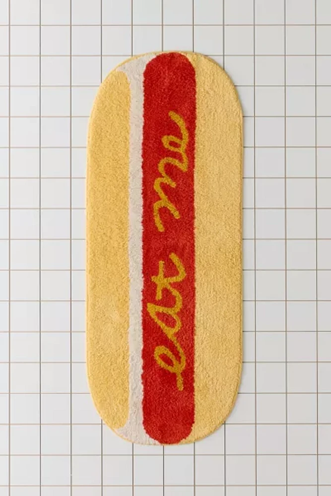 Eat Me Hot Dog Runner Tufted Bath Mat
