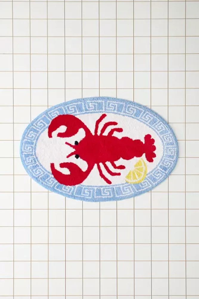 Lobster Platter Tufted Runner Bath Mat