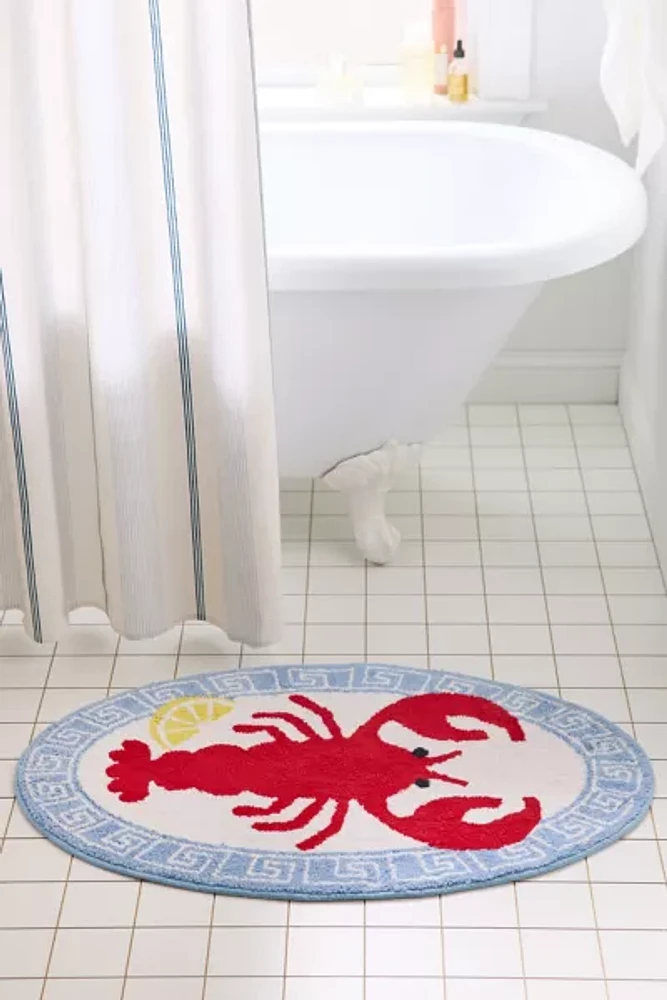 Lobster Platter Tufted Runner Bath Mat