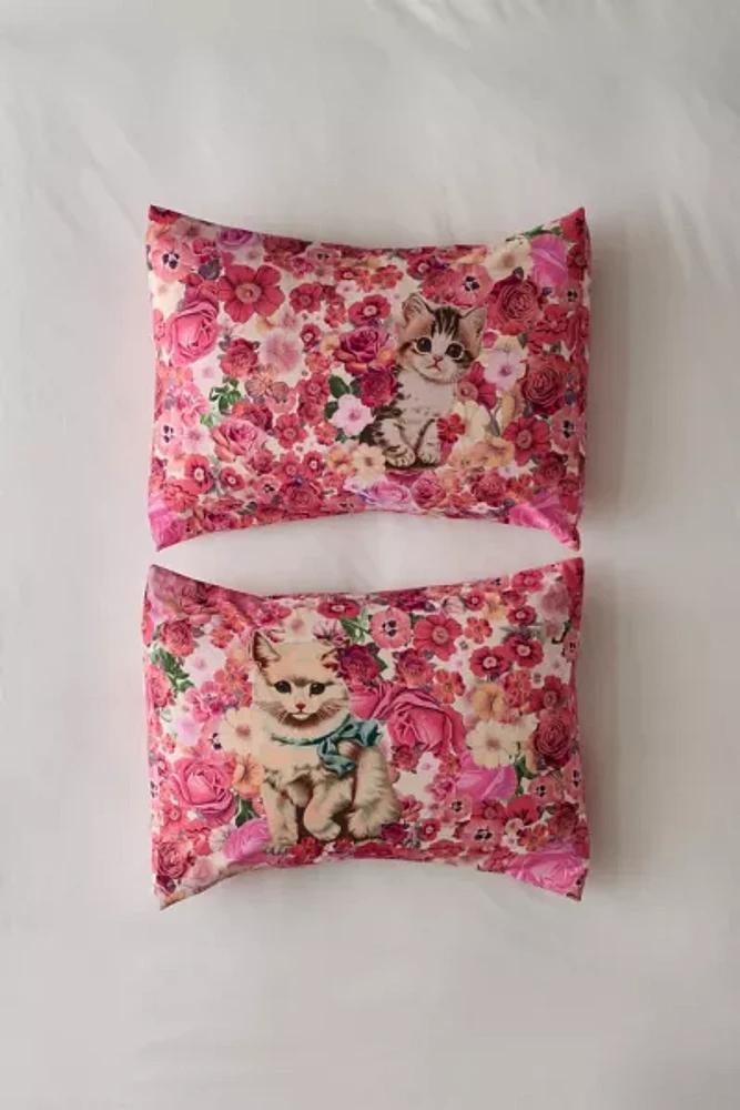 Garden Kitty Patterned Sham Set