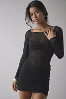 AFRM Ramsey Semi-Sheer Mesh Ruched Bodycon Mini Dress