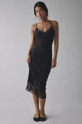 AFRM Nissa Lace Trim Mesh Cami Midi Dress