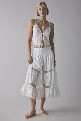 Kimchi Blue Cressida Lace-Trim Ruffle Bloomer Pant