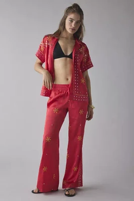 BDG Nash Satin Mirror Sequin Flare Pull-On Pant