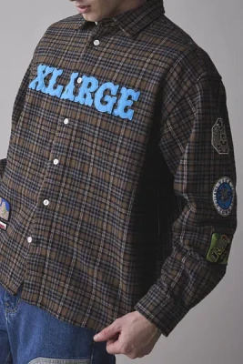 XLARGE Patched Flannel Long Sleeve Shirt