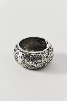 Etched Metal Large Bangle Bracelet