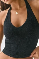 Out From Under Charlie Seamless Knit Halter Crop Top
