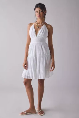 Kimchi Blue Phoebe Cotton Open-Back Halter Mini Dress
