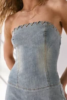 by.DYLN Davina Strapless Denim Corset Top