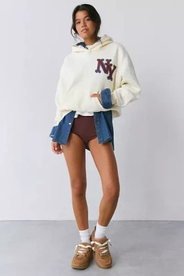 NY Applique Graphic Pullover Hoodie Sweatshirt