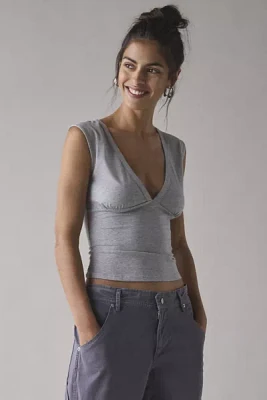 Motel Emberly Plunge Front Cropped Tank Top