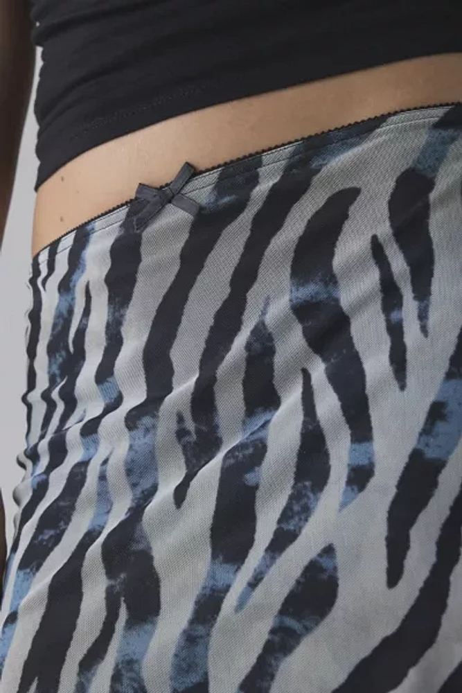 Kimchi Blue Zimi Zebra Print Mesh Mini Skirt