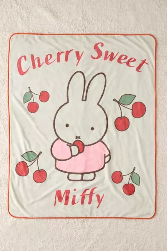 Miffy Cherry Sweet Plush Throw Blanket