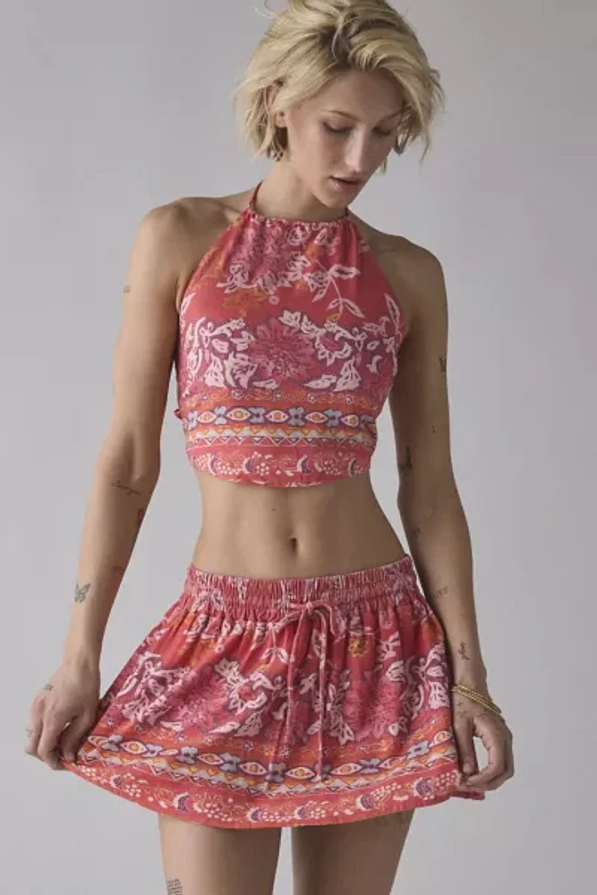 BDG Marcy Halter Tie-Back Crop Top & Mini Skirt Set