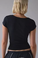 Out From Under Notch-Front Cotton Compression Baby Tee