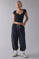 Out From Under Notch-Front Cotton Compression Baby Tee
