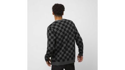 Checkerboard Jacquard Cardigan Sweater