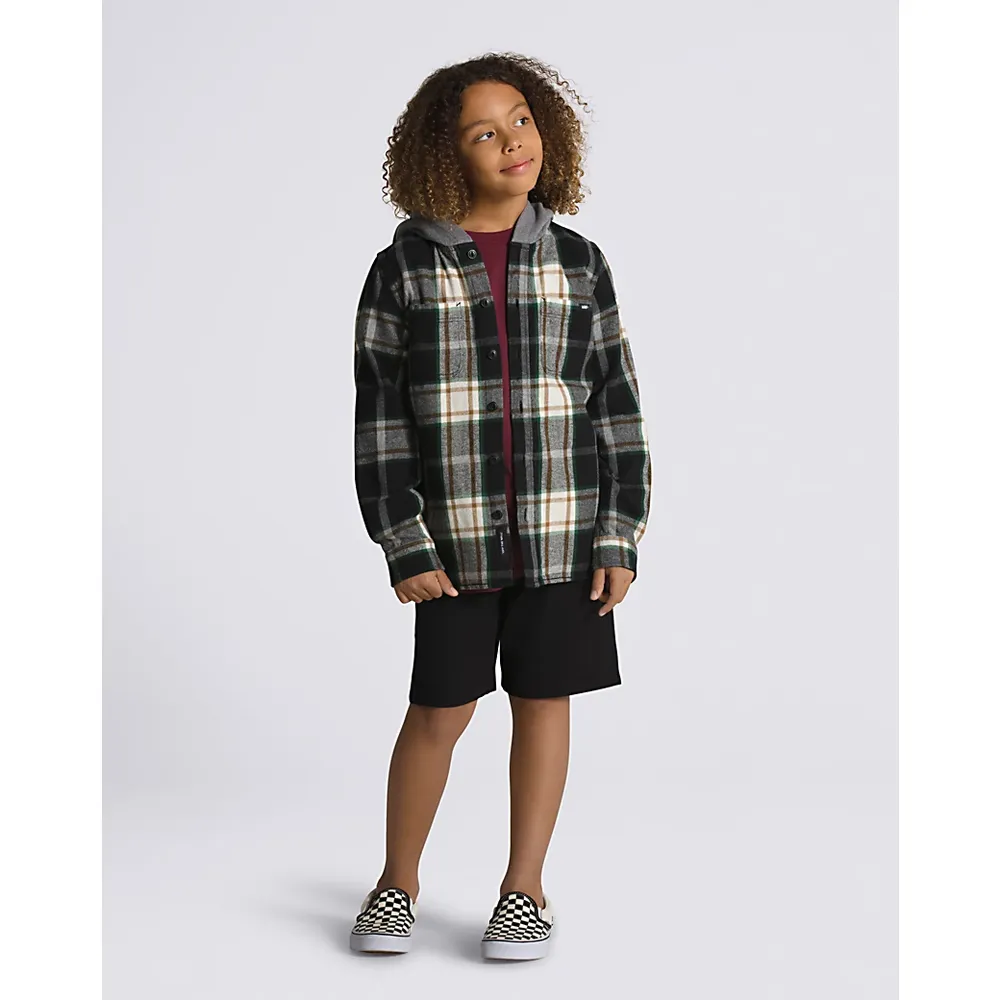 Kids Lopes Hooded Long Sleeve Flannel Shirt