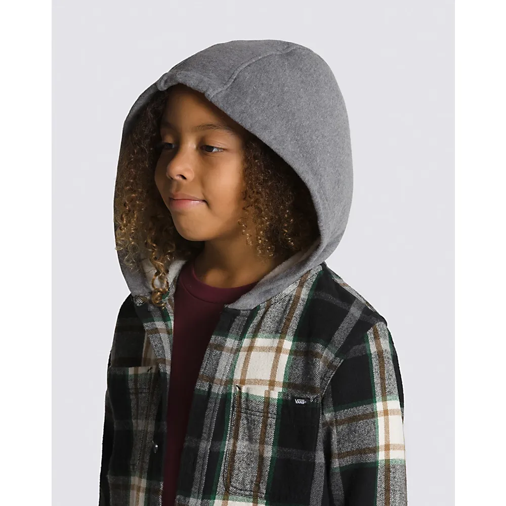Kids Lopes Hooded Long Sleeve Flannel Shirt