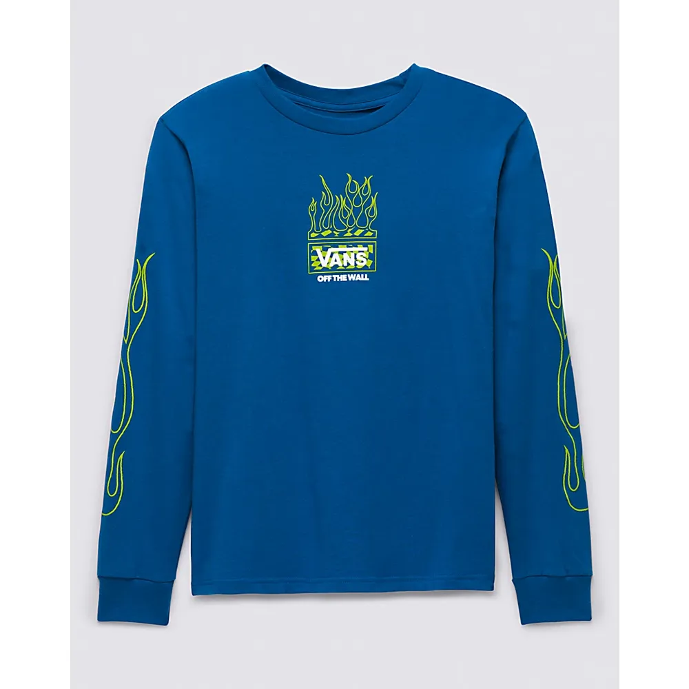 Kids Neon Flames Long Sleeve T-Shirt