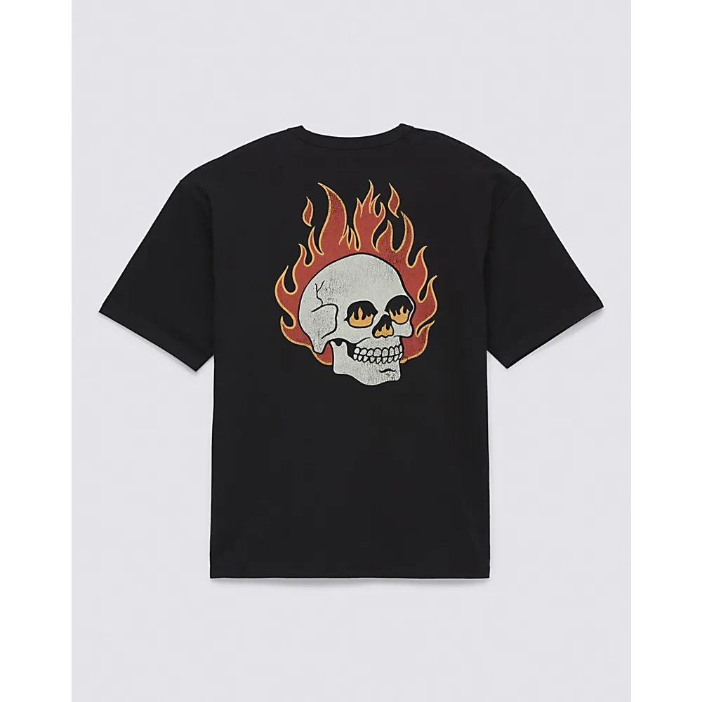 Flaming Skull Washed T-Shirt