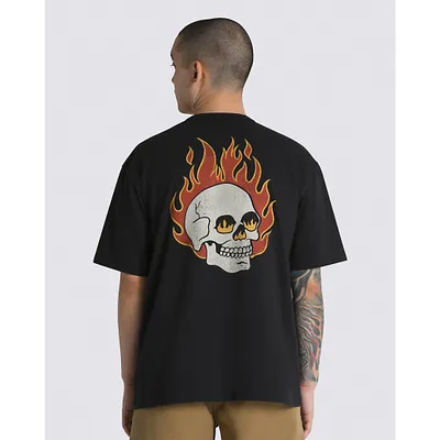 Flaming Skull Washed T-Shirt