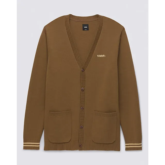 VANS CHECKERBOARD JACQUARD CARDIGAN, Camel Men's Cardigan