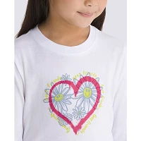 Little Kids Daisy Hearts Long Sleeve T-Shirt
