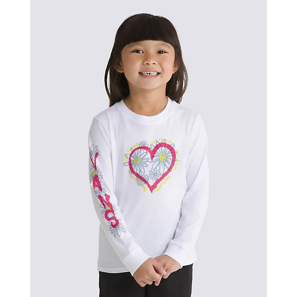 Little Kids Daisy Hearts Long Sleeve T-Shirt