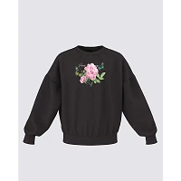 Kids Butter-Floral Slouchy Crew Fleece Sweatshirt