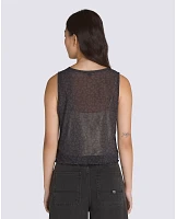 Mesh Satin Sleeveless Top