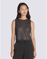 Mesh Satin Sleeveless Top