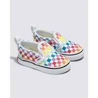 Vans | Toddler Slip-On V Checkerboard Rainbow/True White Shoes