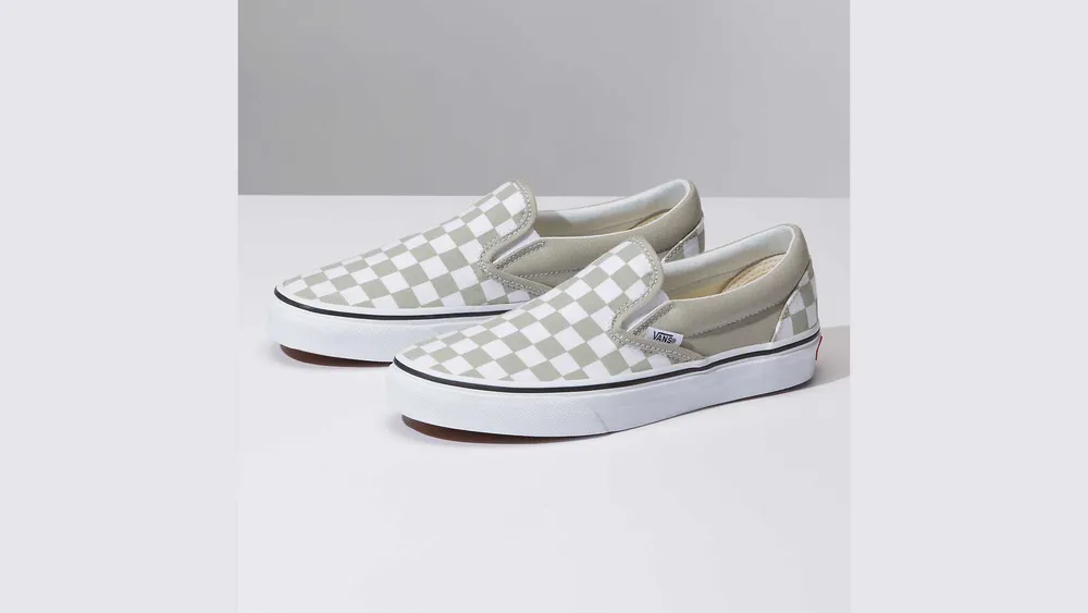 Vans | Classic Checkerboard Slip-On Desert Sage/True White Shoe |  Metropolis at Metrotown