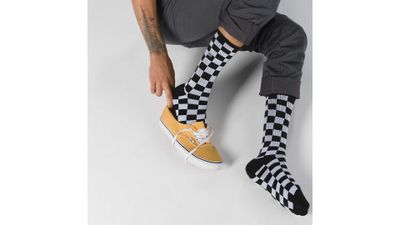 Checkerboard Crew Sock Size