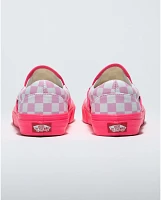 Customs Neon Pink Checkerboard Slip-On Wide