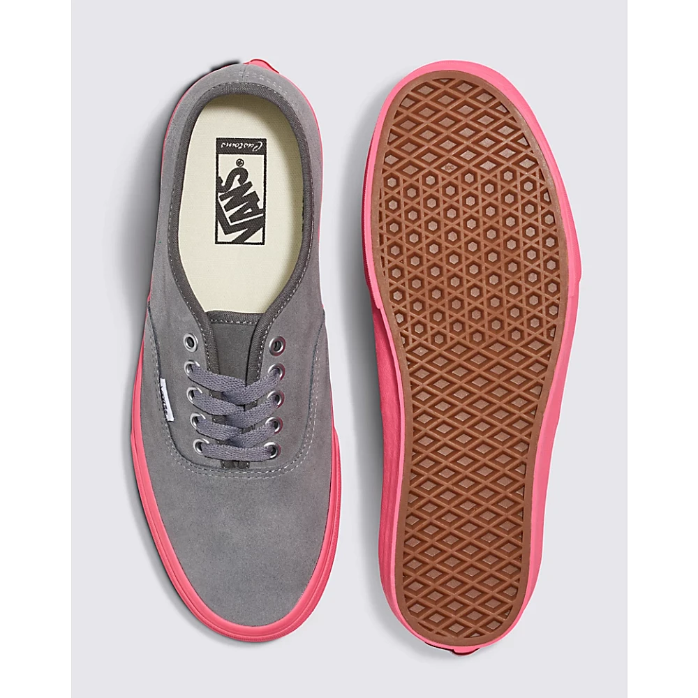 Customs Elevated Frost Gray Suede Neon Pink Sole Authentic Shoe