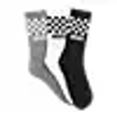 Checkerboard Crew Socks 3 Pack Size