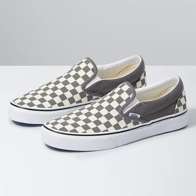 Vans | Classic Checkerboard Slip-On Pewter/True White Classics Shoe
