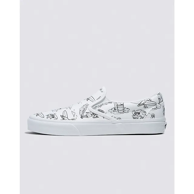 Slip-Ons  VANS Womens Slip-On U Color Tattoo White Skate