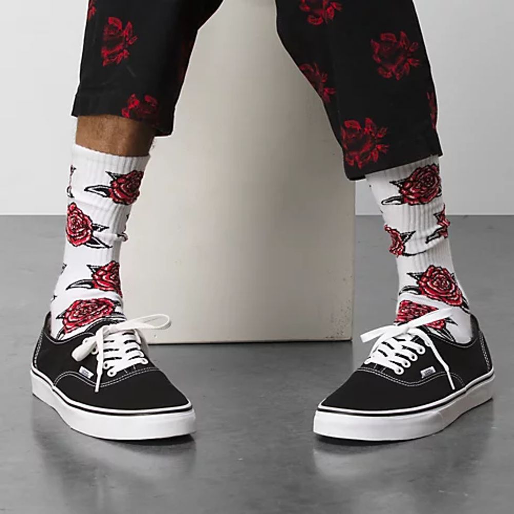 Red Rose Crew Sock Size