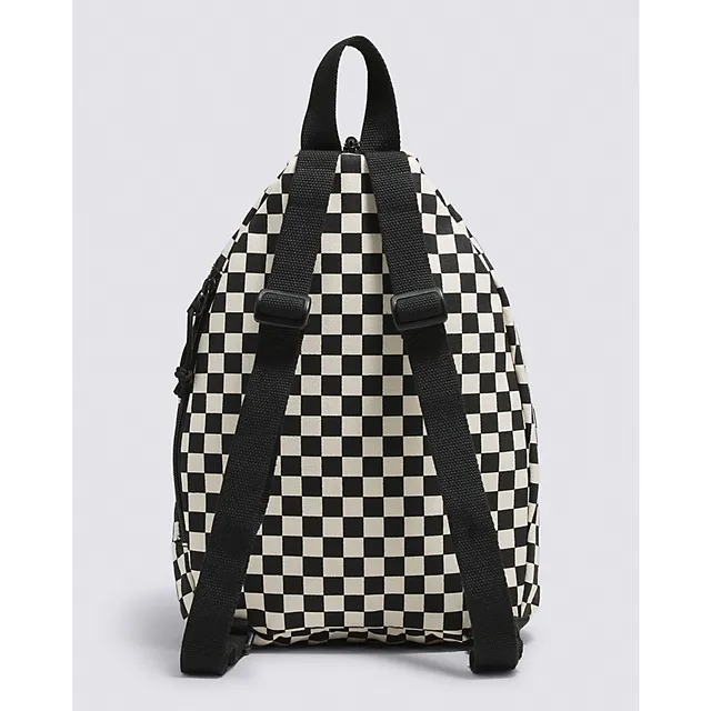 Vans Boxer mini checkerboard detail backpack in black and white