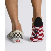 Vans | Classic Super 9.5-13 3 Pack Red/White Checkerboard No Show Socks