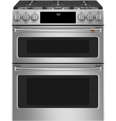 Cafe Appliances Cafe™ 30" Smart Slide-In, Front-Control, Dual-Fuel, Double-Oven Range with Convection