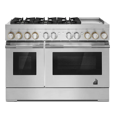 Jennair RISE™ 48" Dual-Fuel Professional Range with Chrome-Infused Griddle