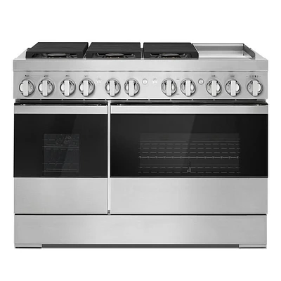 Jennair NOIR™ 48" Dual-Fuel Professional Range with Chrome-Infused Griddle